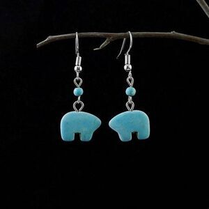 American Native Bear Earrings NWT